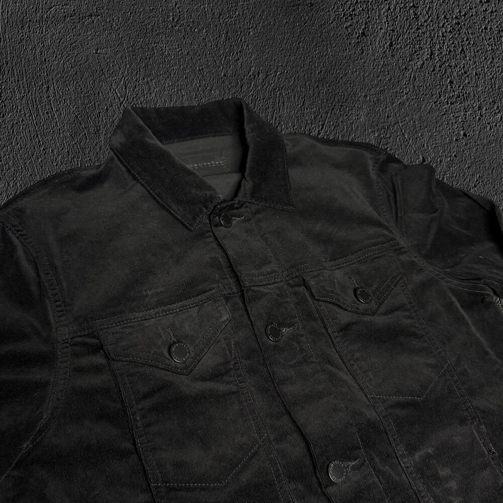 Monfrere black noir dean slim corduroy trucker jacket - Picture 2 of 9